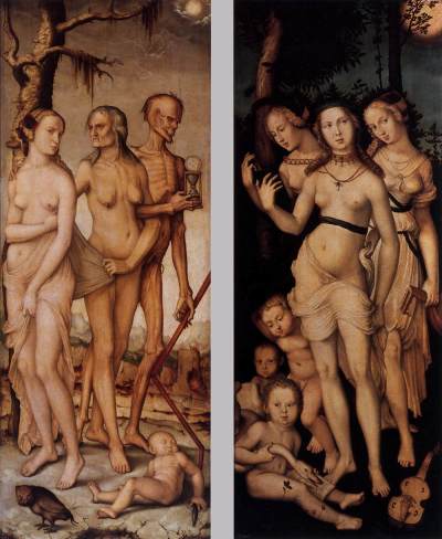 Three Ages of Man and Three Graces, by Hans Baldung